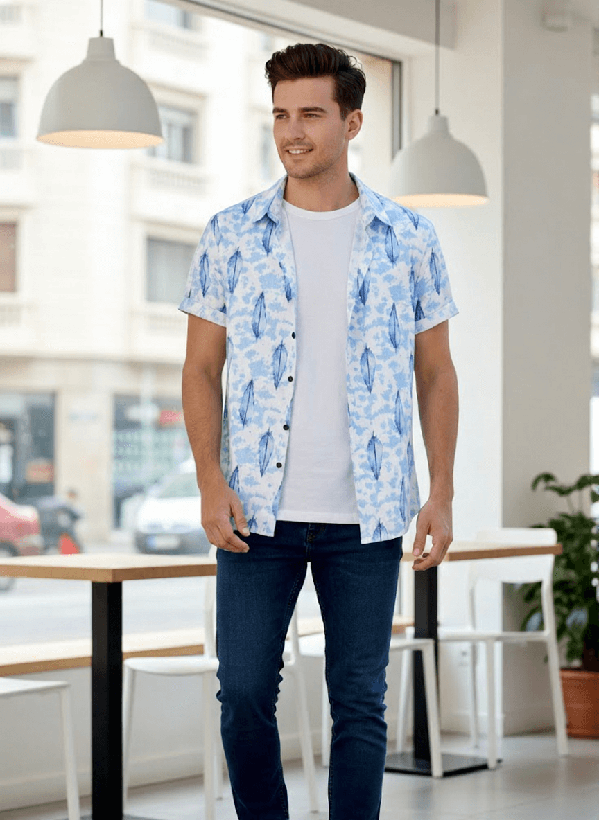 SRT Pop Print Half Sleeve Shirt for Men – Stylish Casual Printed Shirt