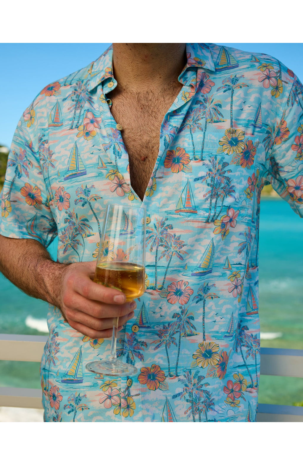 Men’s Mojito Lycra Night Suit – Shirt & Shorts Set