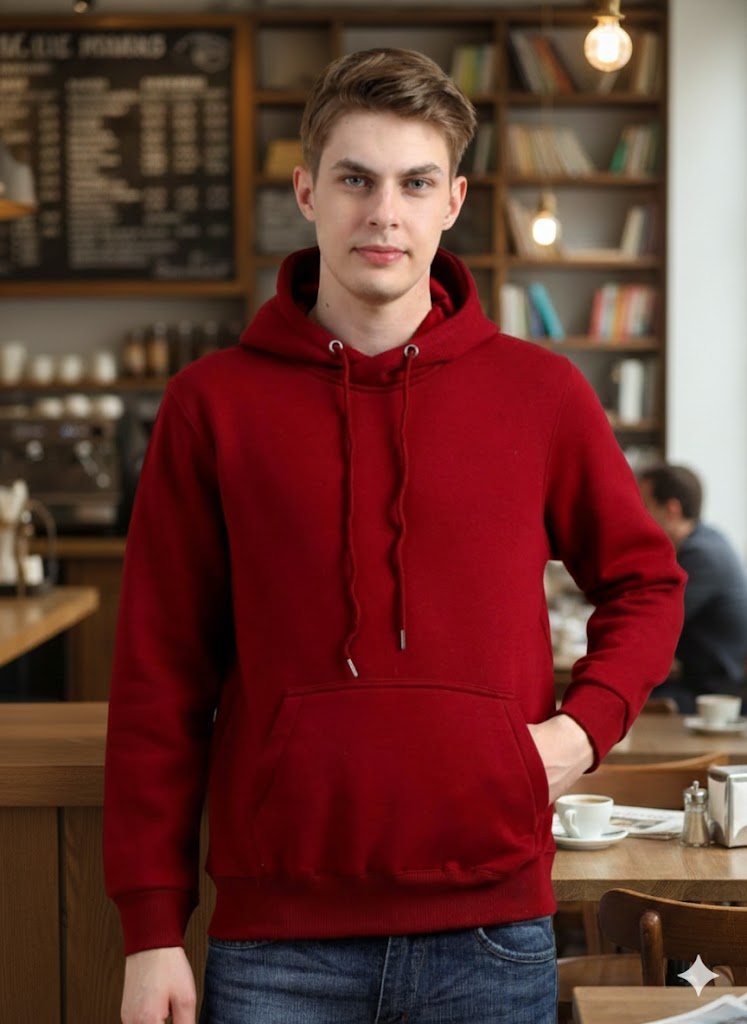 Men's Premium Red Hoodie | Soft Cotton Hoodie | Casual Stylish Winter Wear