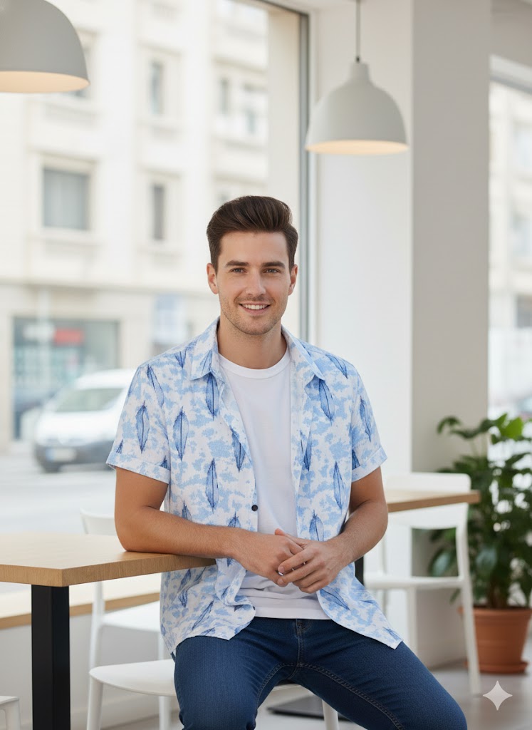 SRT Pop Print Half Sleeve Shirt for Men – Stylish Casual Printed Shirt