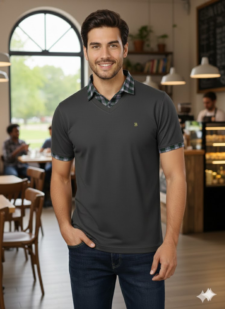 Men's Premium Grey Half Sleeve T-Shirt – Stylish Fit | Soft Cotton Casual Tee for Daily Wear