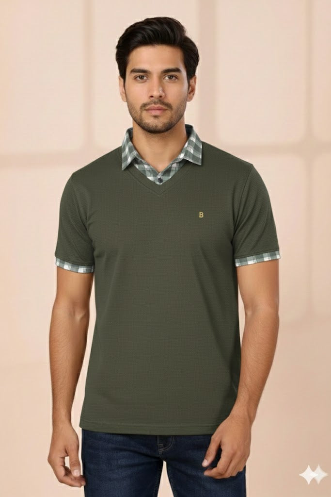 Men's Premium Green Half Sleeve T-Shirt – Stylish Fit | Soft Cotton T-Shirt