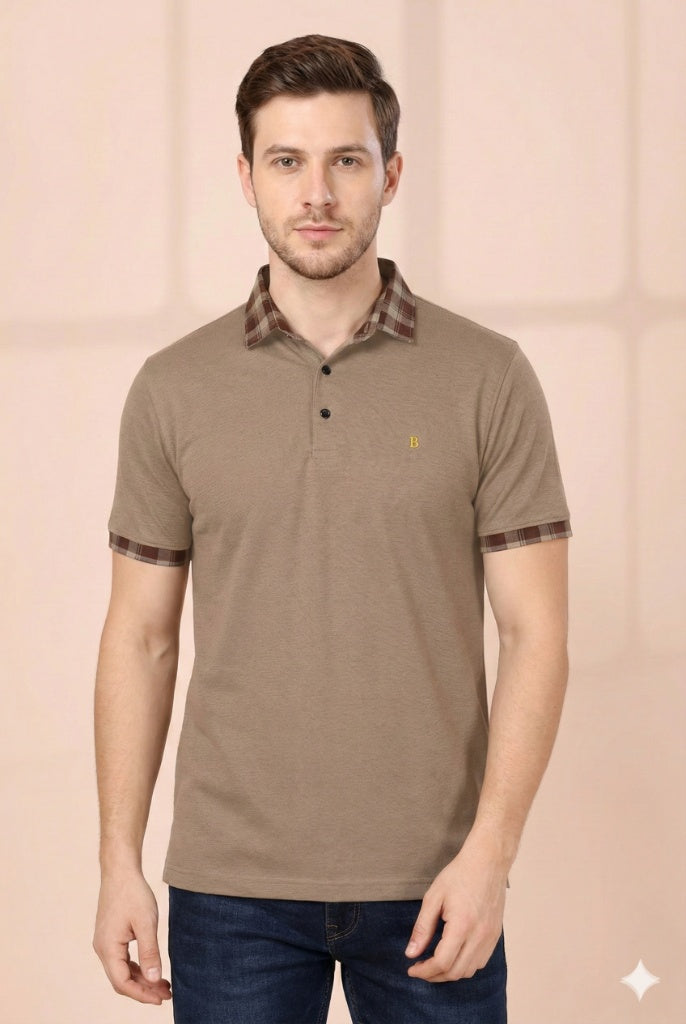 Men's Brown Half Sleeve T-Shirt – Premium Cotton | Stylish & Comfortable Fit